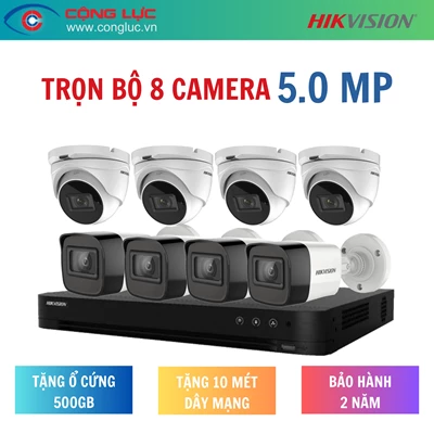 Trọn Bộ 8 Camera Hikvision 5.0MP